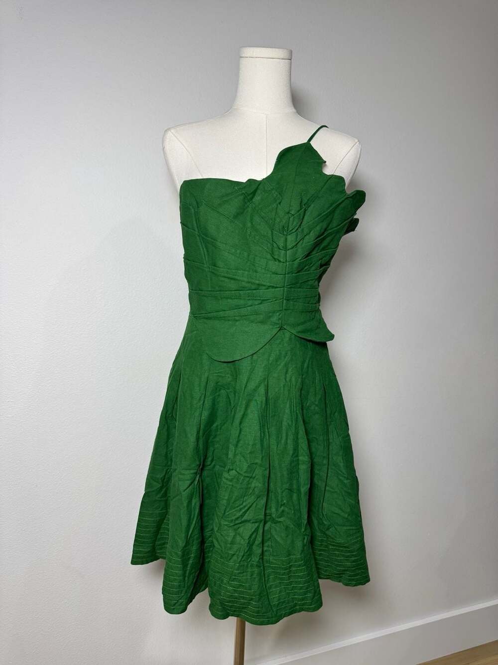 Farm Rio Green One Shoulder Lea Mini Dress Size S - Picture 3 of 16